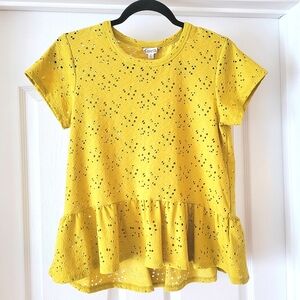 Nanette Lapore Blouse Yellow Top XS Shirt Peplum Trendy Trending Femme